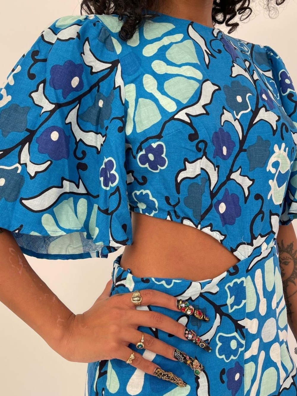 Target X RHODE Blue Floral Mix Print Crop Top